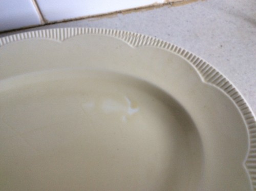 CLARICE CLIFF- OVAL PLATTER PLATE 14" RIBBED EDGE,,OFF WHITE COLOUR FREEPOST UK - Picture 11 of 12
