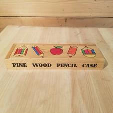 Colorful School Themed Pine Wood Pencil Case - Swanky Barn