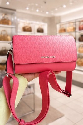 Michael Kors Jet Set Item LG Zip Around Wallet Crossbody Bag MK