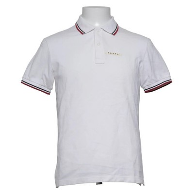 Prada, Poloshirt, Größe: M, Weiß, Baumwolle, Einfarbig, Herren #2nq