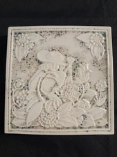 Rookwood Pottery Garden Girl Tile Trivet Off-White 2001
