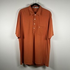 Criquet Polo Shirt Mens XL Orange Stretch Performance Golf Texas Casual Pocket