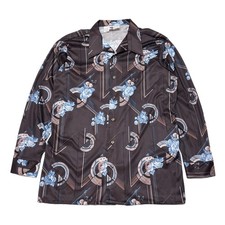 Vintage Sears Kings Road Shirt Men's Medium Tall Geometric 70s Disco Long Sleeve