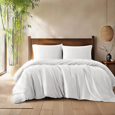 Queen Duvet Cover Set 3 Pieces, 100 Organic Viscose Derived from Bamboo, Luxuri