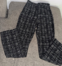 PrettyLittleThing Women's Dress Pants Black/White Plaid Regular Size 4