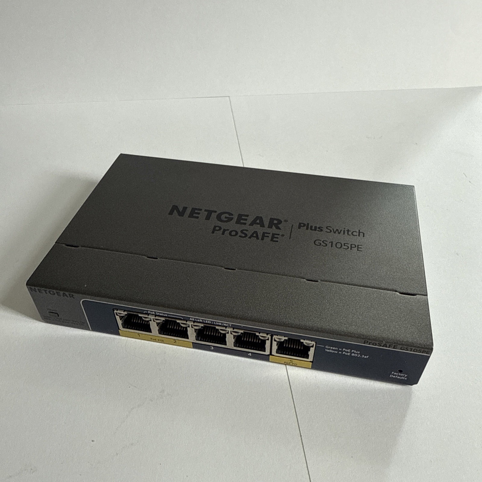NETGEAR GS105PE ProSafe 1000Mbps 5-Port POE Ethernet Switch - POE powered 