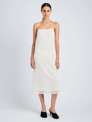 $1690 PROENZA SCHOULER Virginie Dress in Fringe Embroidery 2 Off White