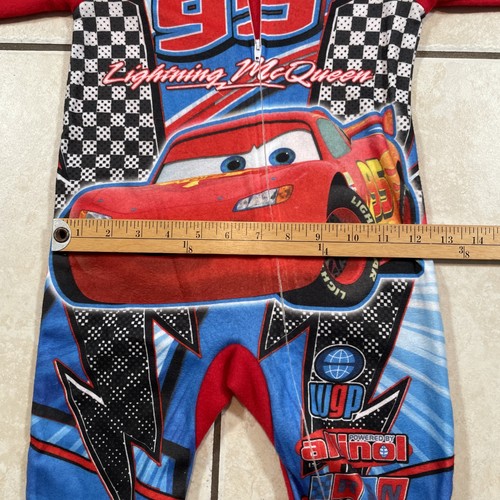 Disney Pixar Cars Toddler Boys Clothes Size 2T One Piece Fleece Footed Pajamas - Picture 7 of 13