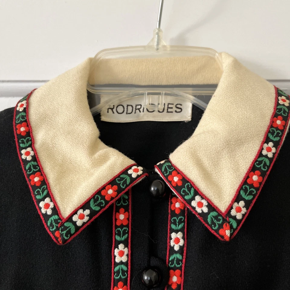 Vestido RODRIGUES Vintage Elegante Detallado Lana Ver Descripción Para Talla Foto 2 de 4