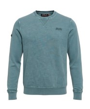 SUPERDRY JPN Premium Cotton Knit Pullover Sweater Mens Medium, Grayish Blue