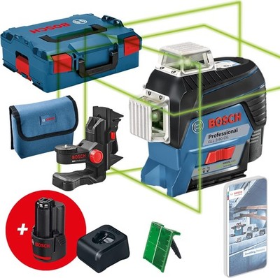 Bosch Professional Linienlaser GLL 3-80 CG, 2 x Akku 2,0 Ah, L-BOXX - NEUWARE