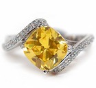 3CT Heat Treated Yellow Topaz 925 Sterling Silver Ring Jewelry Sz 6 NF1-7 — photo 1