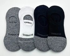 BOMBAS 4 Pairs Women's Cushioned No Show Socks Size Med 8-10.5 Everyday 4 Color