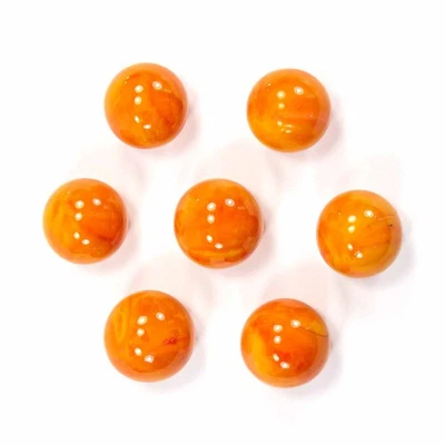 STEINGRAU 1kg Glasmurmeln Opak Orange marmoriert (16mm) Murmelspiel Märbel Murmelbahn