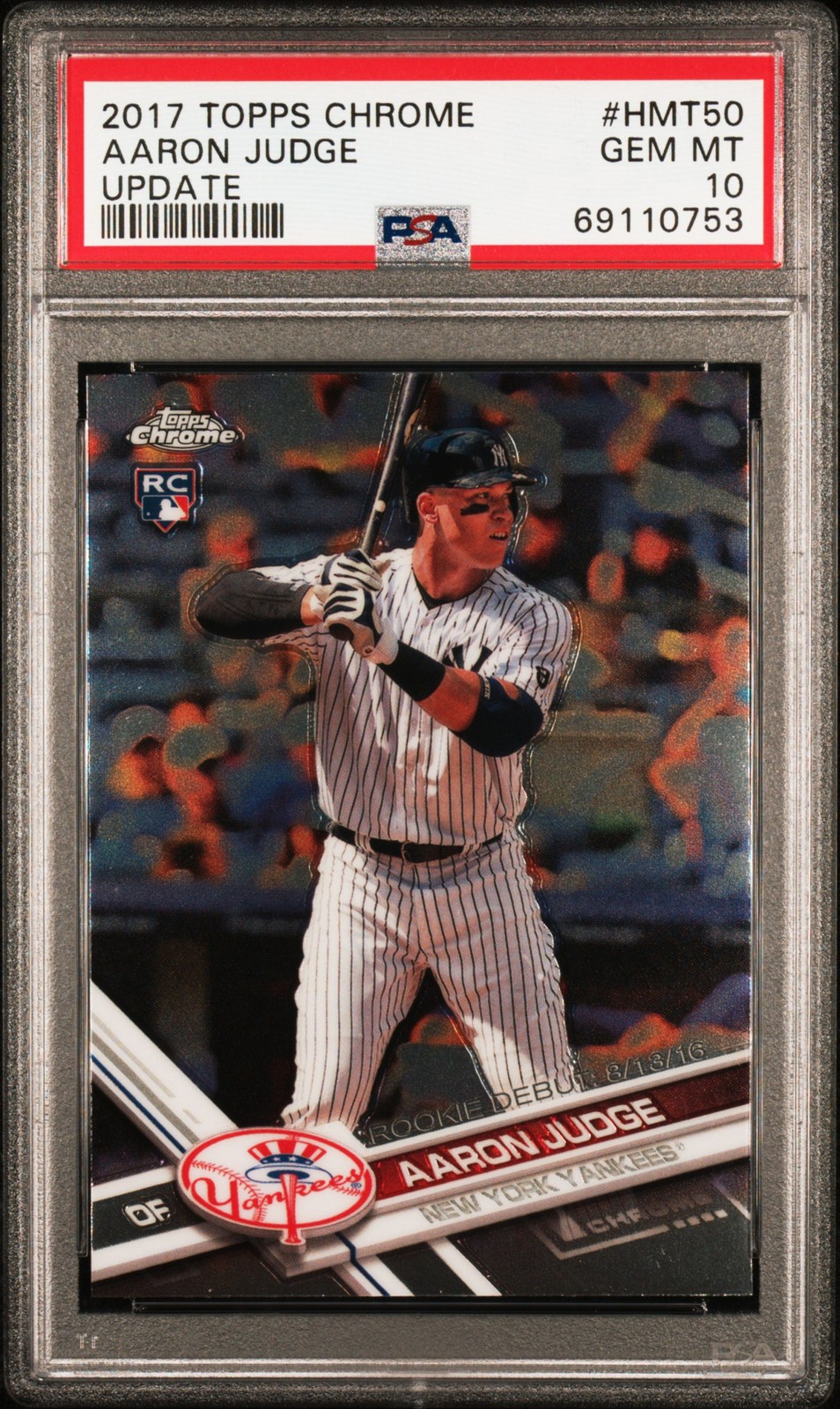 2017 Topps Chrome Update #HMT50 Aaron Judge Update PSA 10
