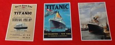 3 Titanic White Star Line Advertising Modern Postcards, Mayfair Cards Of London