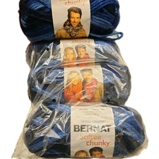 Bernat Softee Chunky Ombre Yarn - Denim Ombre - Lot of 3