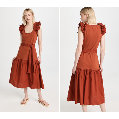  NATION LTD x Evereve NWT Everleigh Dress in Terracotta Cayenne // M