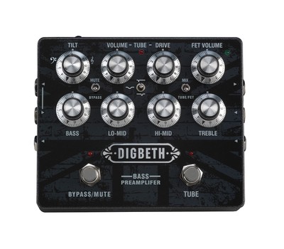 Digbeth DB Bass Guitar Pre Amplifier Pedal, Black