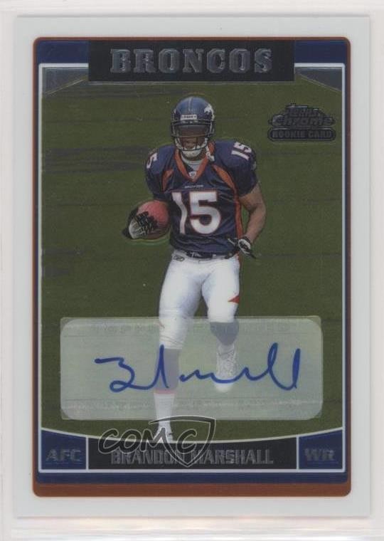 2006 Topps Chrome Rookie Auto Brandon Marshall #263 Auto RC gp3