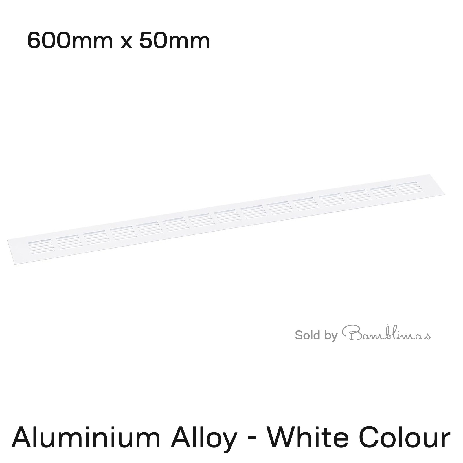 600mm x 50mm Aluminum Ventilation Grille 60x5cm Rectangle Air Vent Grille White
