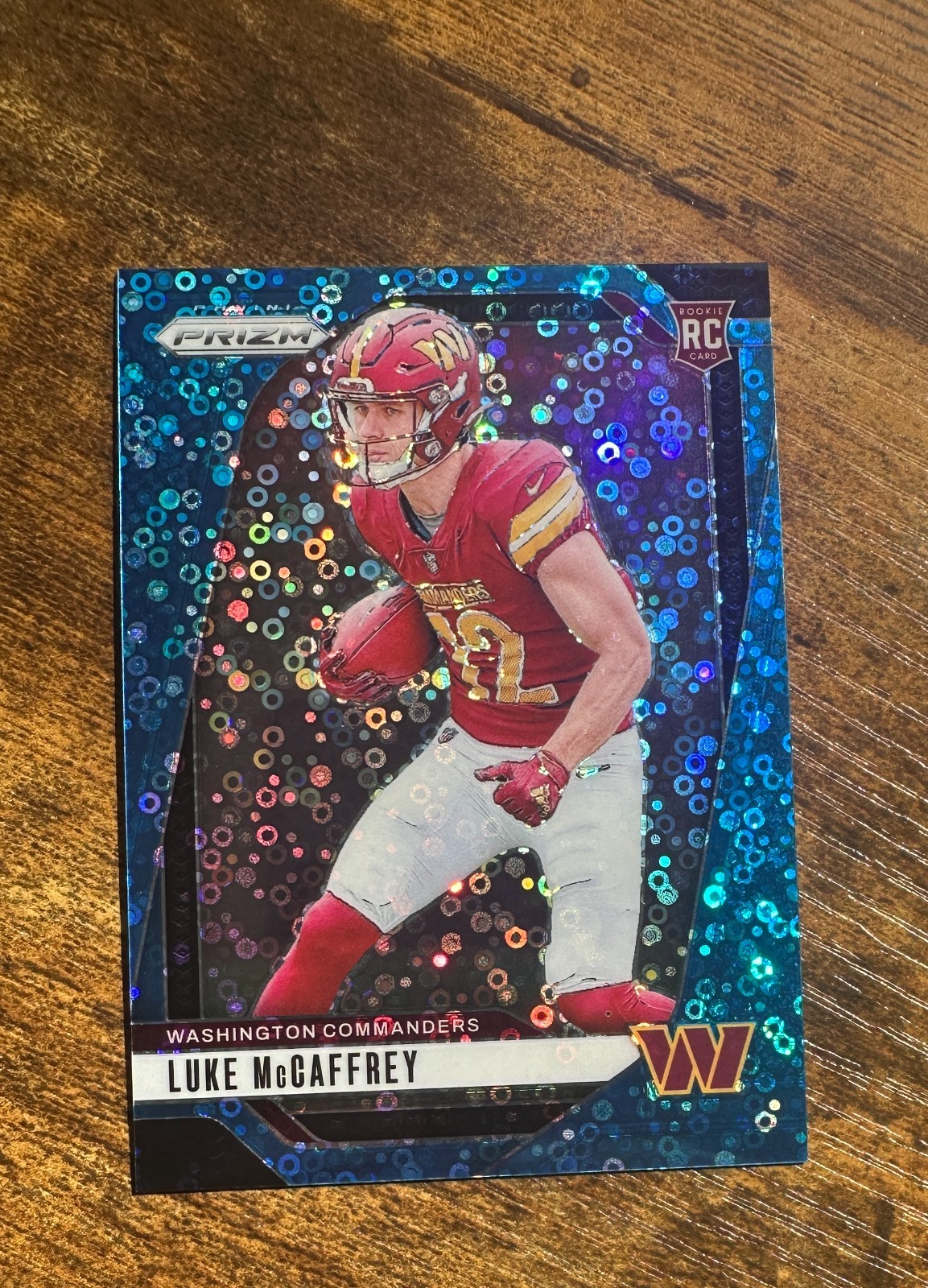 2024 Panini Prizm Prizms No Huddle Blue #367 Luke McCaffrey /99 RC #X16822