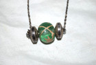 VTG Tribal Ethnic Necklace - Hand Made Glass Bead - Silver Beads/Chain — photo 4