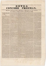 Winthrop ON MR. LINCOLN'S REPORT ON THE CURRENCY 1840 Concord Freeman Broadsheet
