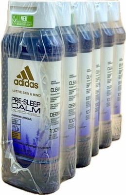 6x adidas Pre-Sleep Calm Duschgel ACTIVE SKIN & MIND Lavendelöl (6x 250ml)