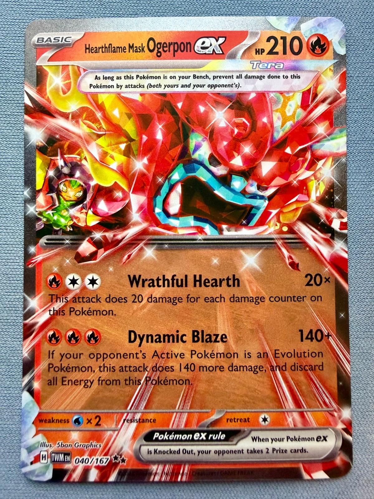 Hearthflame Mask Ogerpon EX  40/167 - NM - Pokemon TCG: Twilight Masquerade TWM