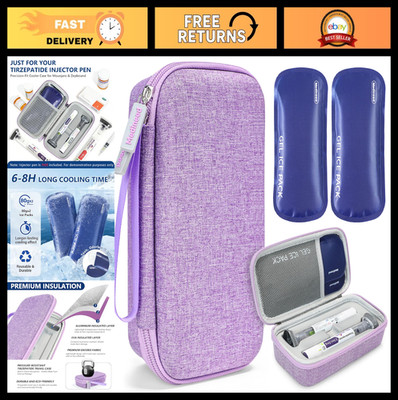 Portable Insulated Travel Cooler Case for 2 Injector Pens, TSA Approved, Include