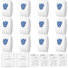 Lot de 12 sacs d'aspirateur pour aspirateur Miele GN 3D
