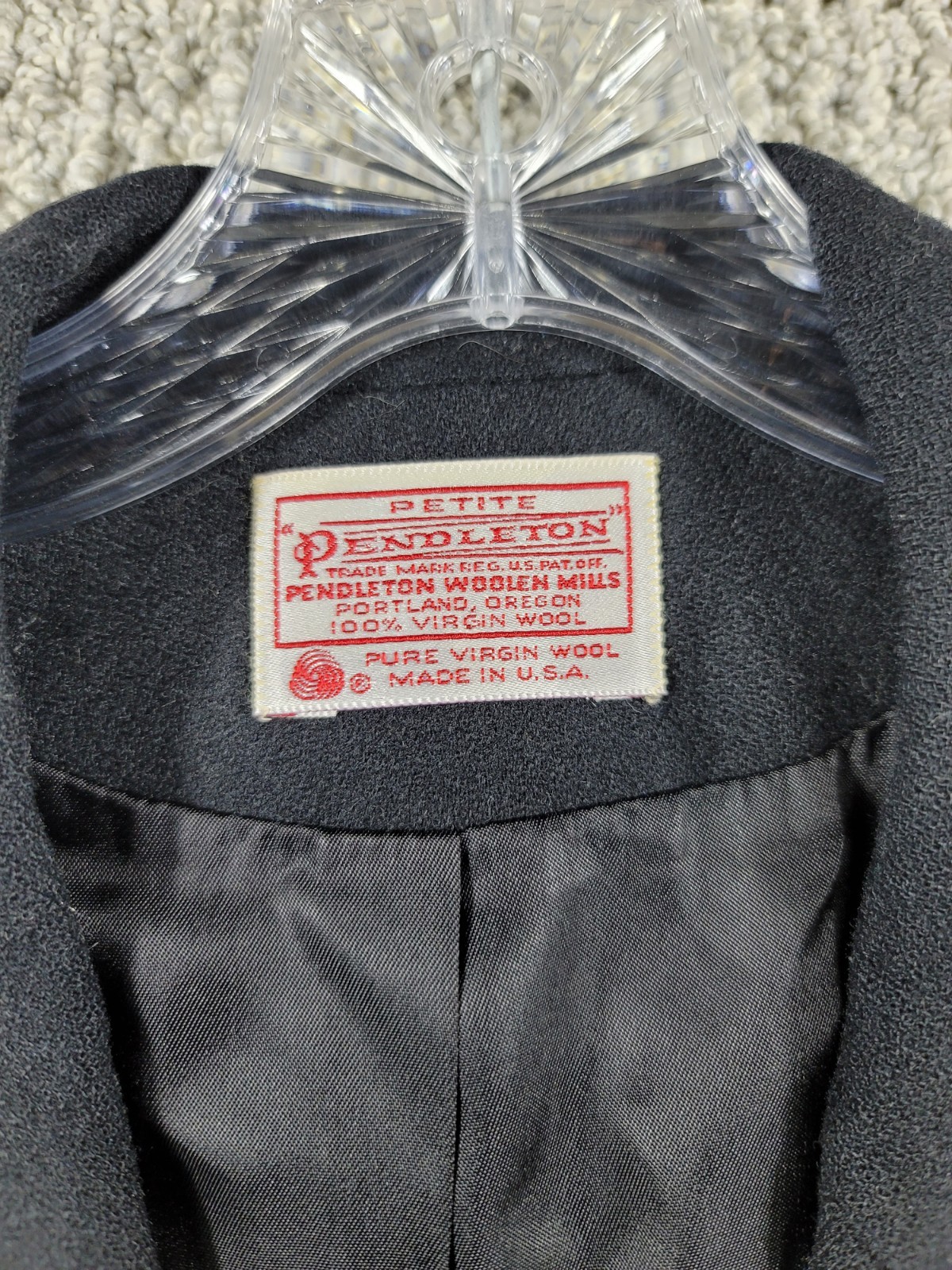 Pendleton Petite Womens Single Button Black 100% … - image 8