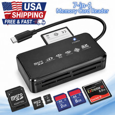 7 in 1 USB 3.0 Type C Card Reader SD Micro SD TF OTG Memory Adapter PC Laptop US