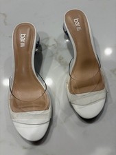 Bar III White Clear sandals with clear ball heels
