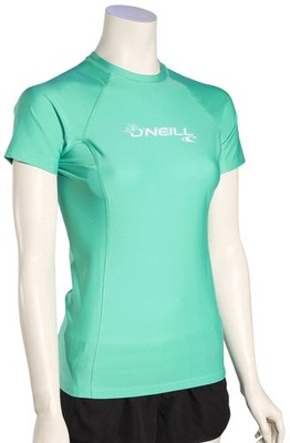 O'Neill Women's Basic Skins SS Rash Guard - Seaglass - New
