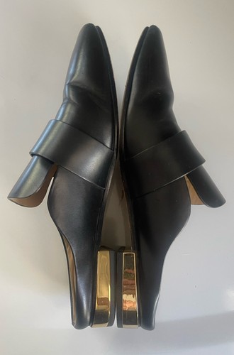 *TORY BURCH* Sidney *Black *Backless Loafer Mules* Leather/Gold *Sz 8* EUC!* - Picture 10 of 12