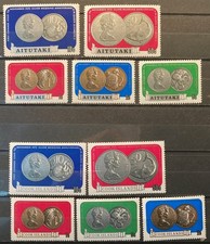 AITUTAKI COOK ISLANDS 1973 silver wedding coins royaly MNH