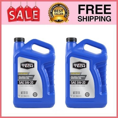 2 Pack Super Tech All Mileage Synthetic Blend Motor Oil SAE 5W-20, 5 QT Pk