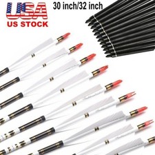 30"/32" Archery Carbon Arrows Spine 500 Turkey Feather For Compound&Recurve Bow