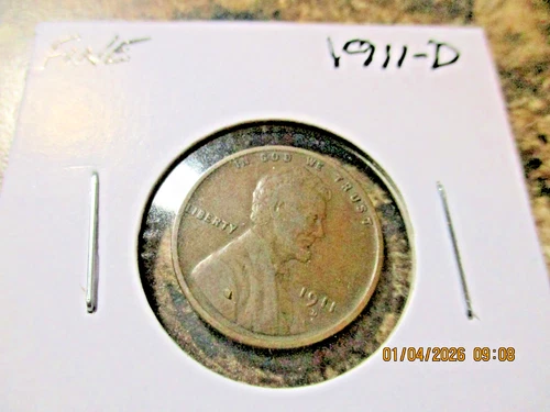 1911-D LINCOLN CENT FINE       XO