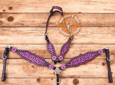 Western Leather Tack Set For Horse  Pink Cheetah Pony Tack Set