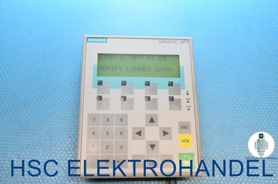Siemens 6AV3 607-1JC20-0AX1 Operator Panel OP 7-DP