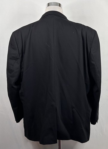 Jack Victor Classic 56R King Sport Coat 100% Wool Black Two Button Lined Vented - Picture 6 of 8