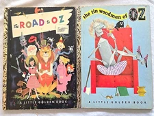 Lot of 2  A Little Golden Book Road to Oz & Tin Woodman 1St. Editions  "A"