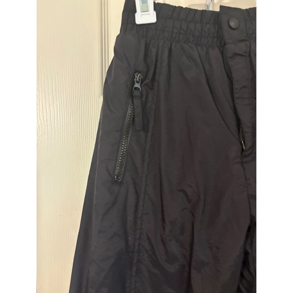 Equipo de esquí negro pantalones de nieve niños esquí snowboard invierno acolchado juventud pequeño Foto 3 de 4