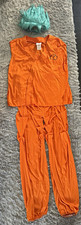 Orange Dragon Ball Z Super Saiyan polyester jumpsuit in a L with wig cosplay