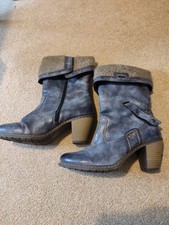 Reiker Blue Fleece Lined Heeled Boots Size 5