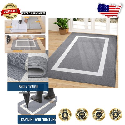 Geometric Design 59x35 Indoor Mat - Non-Slip & Easy Care, Perfect for Entryways