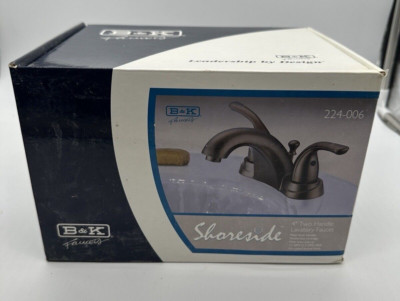 B&K SHORESIDE Bathroom 4'' Two Handle Lavatory Faucet 224-006 Oil Rubbed Bronze